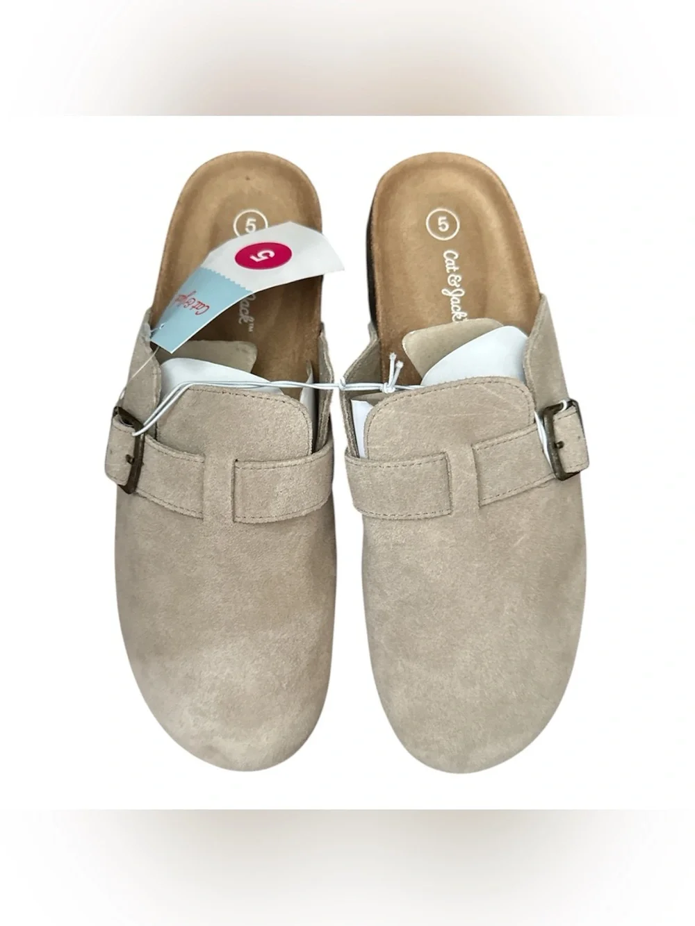 Cat & Jack Kids Tate Molded Footbed Clog Taupe Sz BOYS 5 GIRLS 6.5